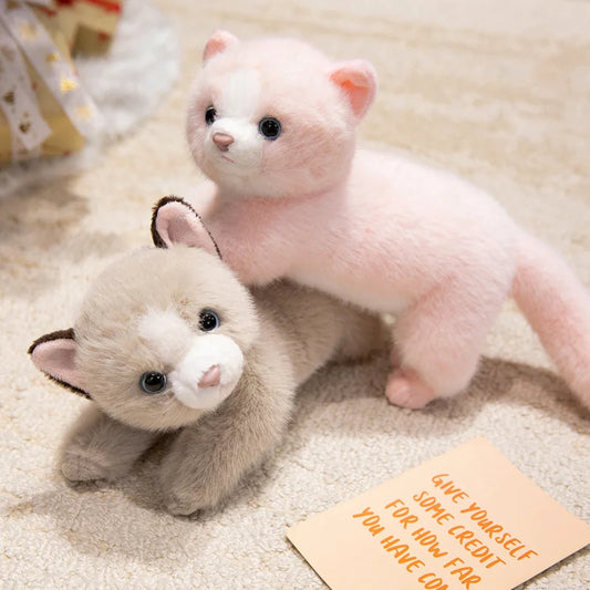 Persian Cat Plush – Gray & Pink Edition