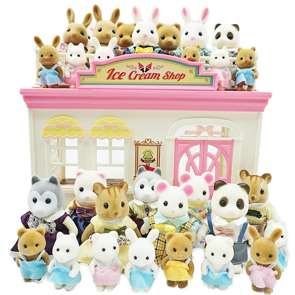 Mini Forest Animal Dollhouse Set