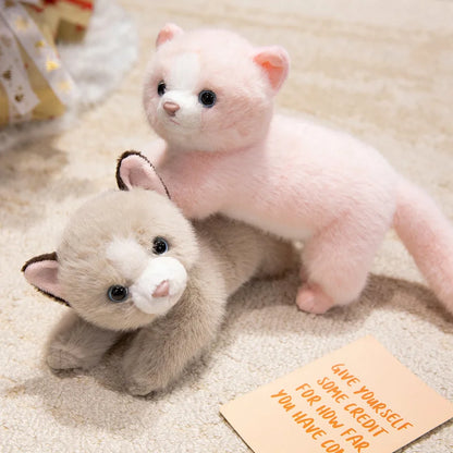 Persian Cat Plush – Gray & Pink Edition