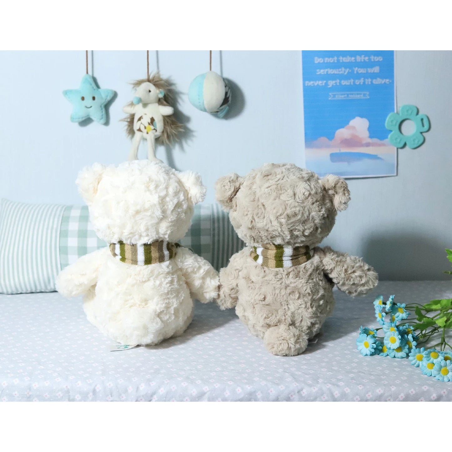 Soft Plush Teddy Bear with Knitted Scarf
