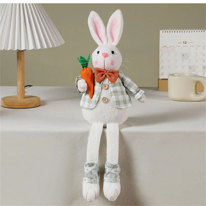 Elegant Easter Bunny Couple Figurine Decor