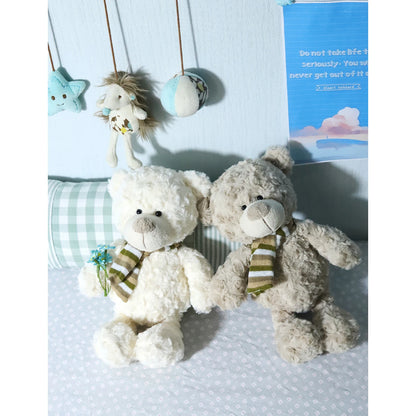Soft Plush Teddy Bear with Knitted Scarf