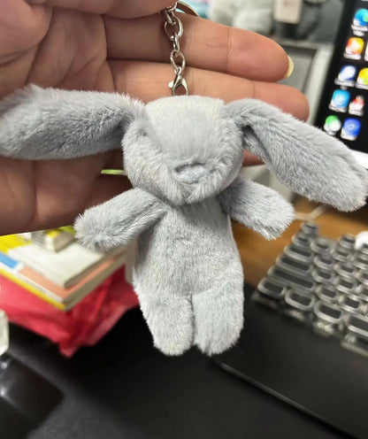 Fluffy Bunny Keychain Charm