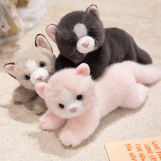Persian Cat Plush – Gray & Pink Edition