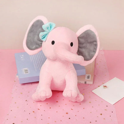 Gray & Pink Elephant Plush- Ultra-soft Comfort Pillow
