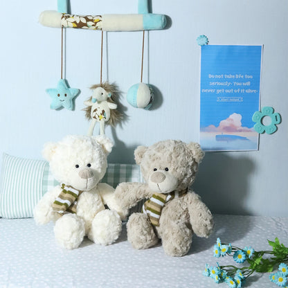 Soft Plush Teddy Bear with Knitted Scarf