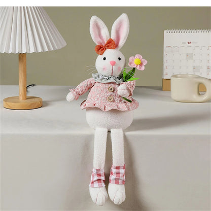 Elegant Easter Bunny Couple Figurine Decor