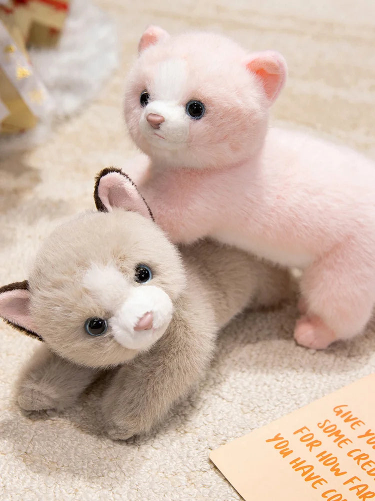 Persian Cat Plush – Gray & Pink Edition