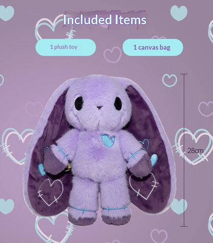 Purple Long Ear Bunny Plush