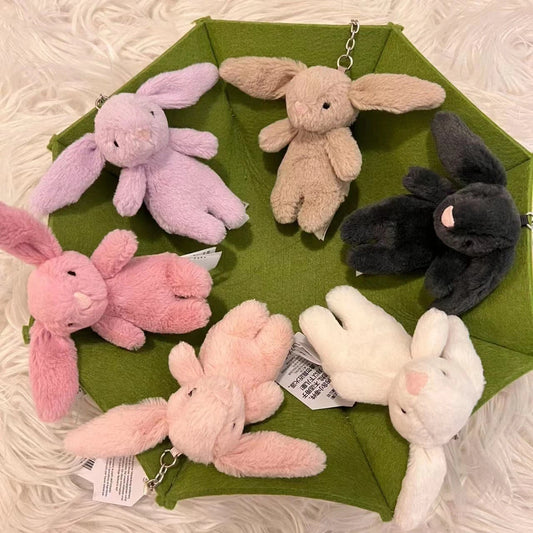 Fluffy Bunny Keychain Charm