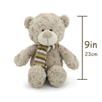 Soft Plush Teddy Bear with Knitted Scarf