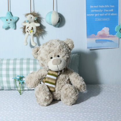 Soft Plush Teddy Bear with Knitted Scarf