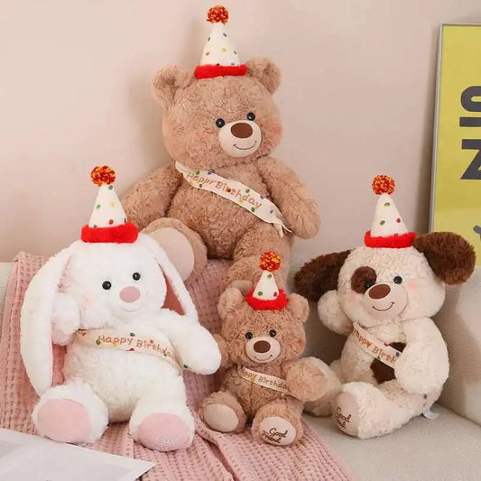 Happy Birthday Plush Bear & Bunny