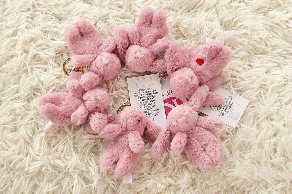 Fluffy Bunny Keychain Charm