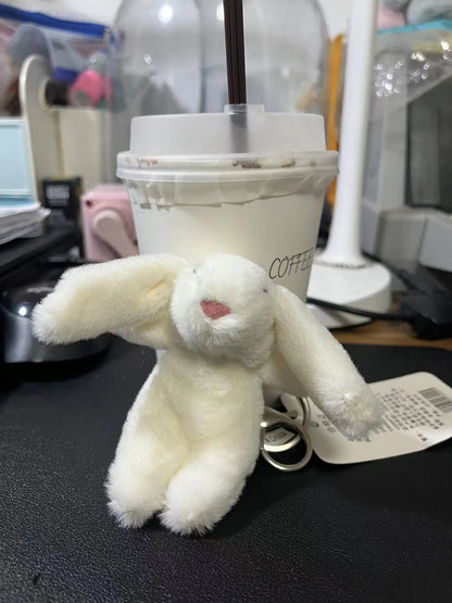 Fluffy Bunny Keychain Charm