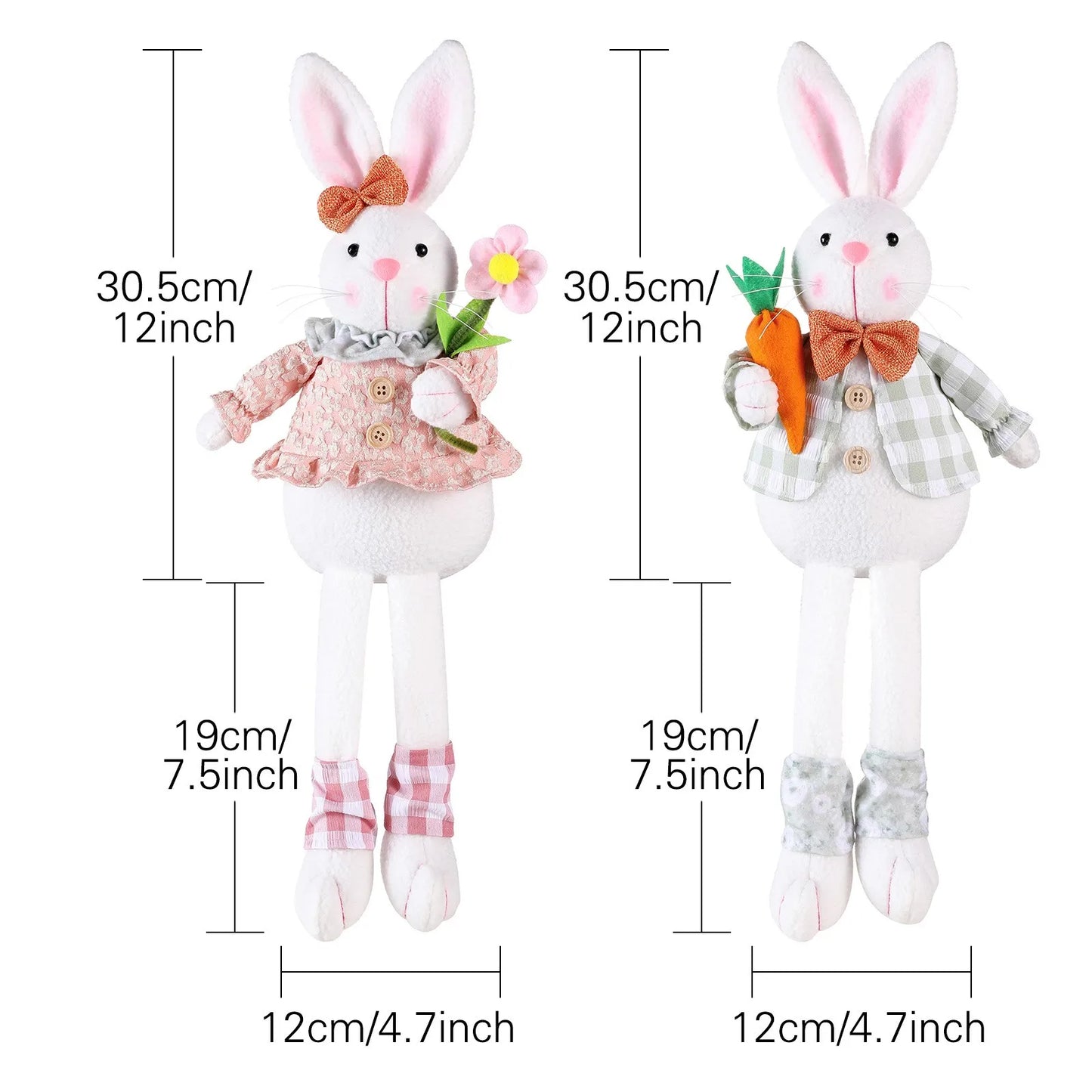 Elegant Easter Bunny Couple Figurine Decor