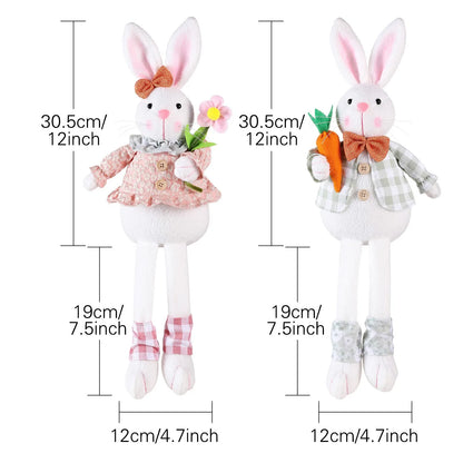 Elegant Easter Bunny Couple Figurine Decor