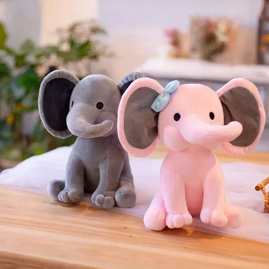 Gray & Pink Elephant Plush- Ultra-soft Comfort Pillow