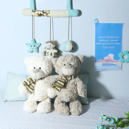 Soft Plush Teddy Bear with Knitted Scarf