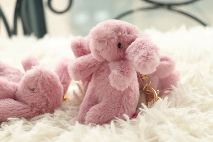 Fluffy Bunny Keychain Charm