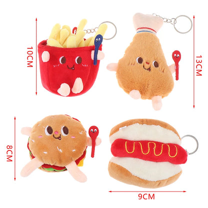 Mini Fast Food Plush Keychain