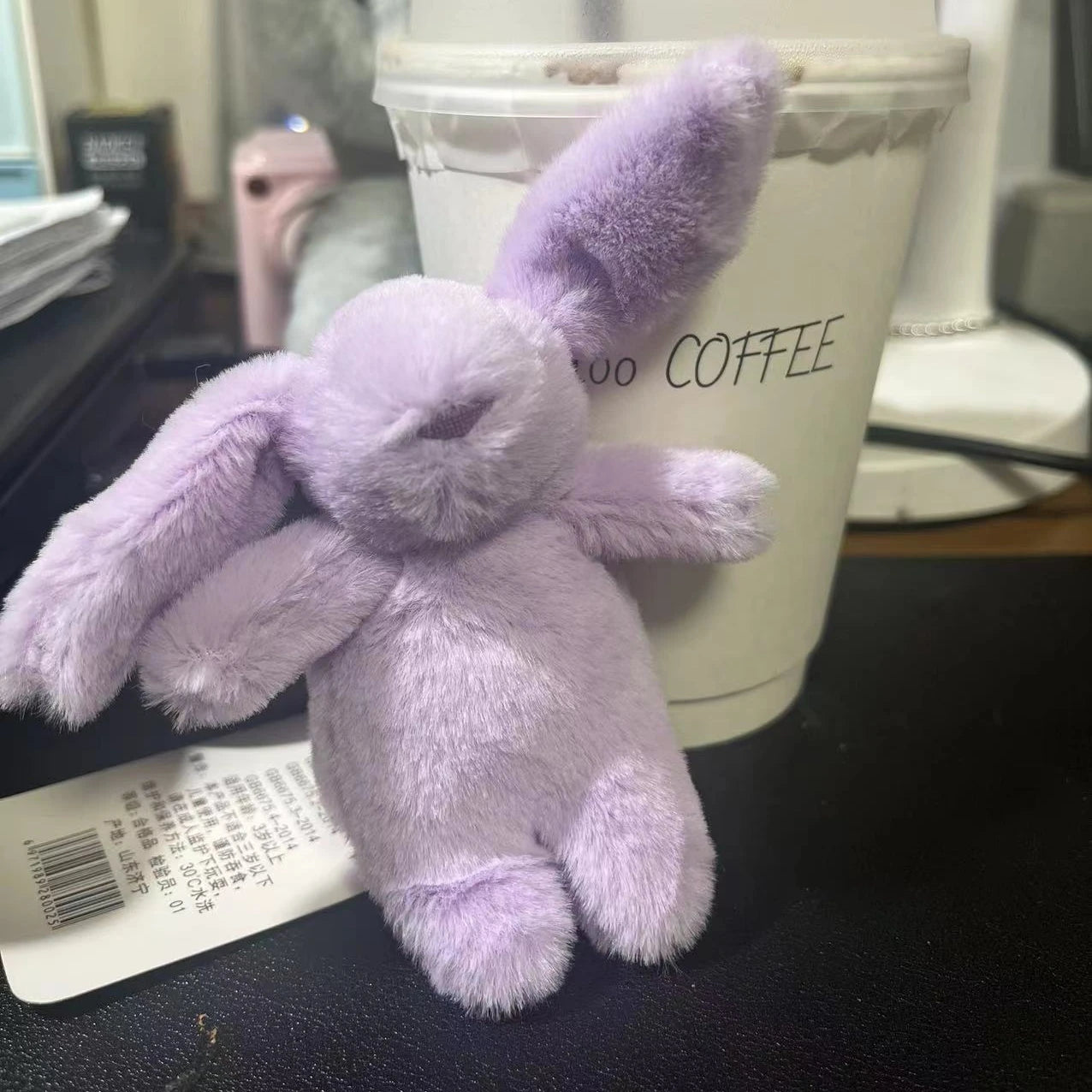 Fluffy Bunny Keychain Charm