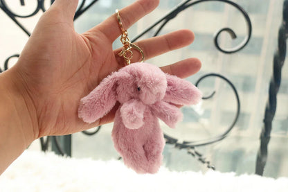Fluffy Bunny Keychain Charm