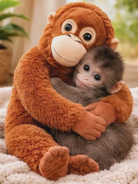 Orangutan Cuddle Plush Punch - Comfort Companion Plush Gorilla Soft Stuffed Plushy